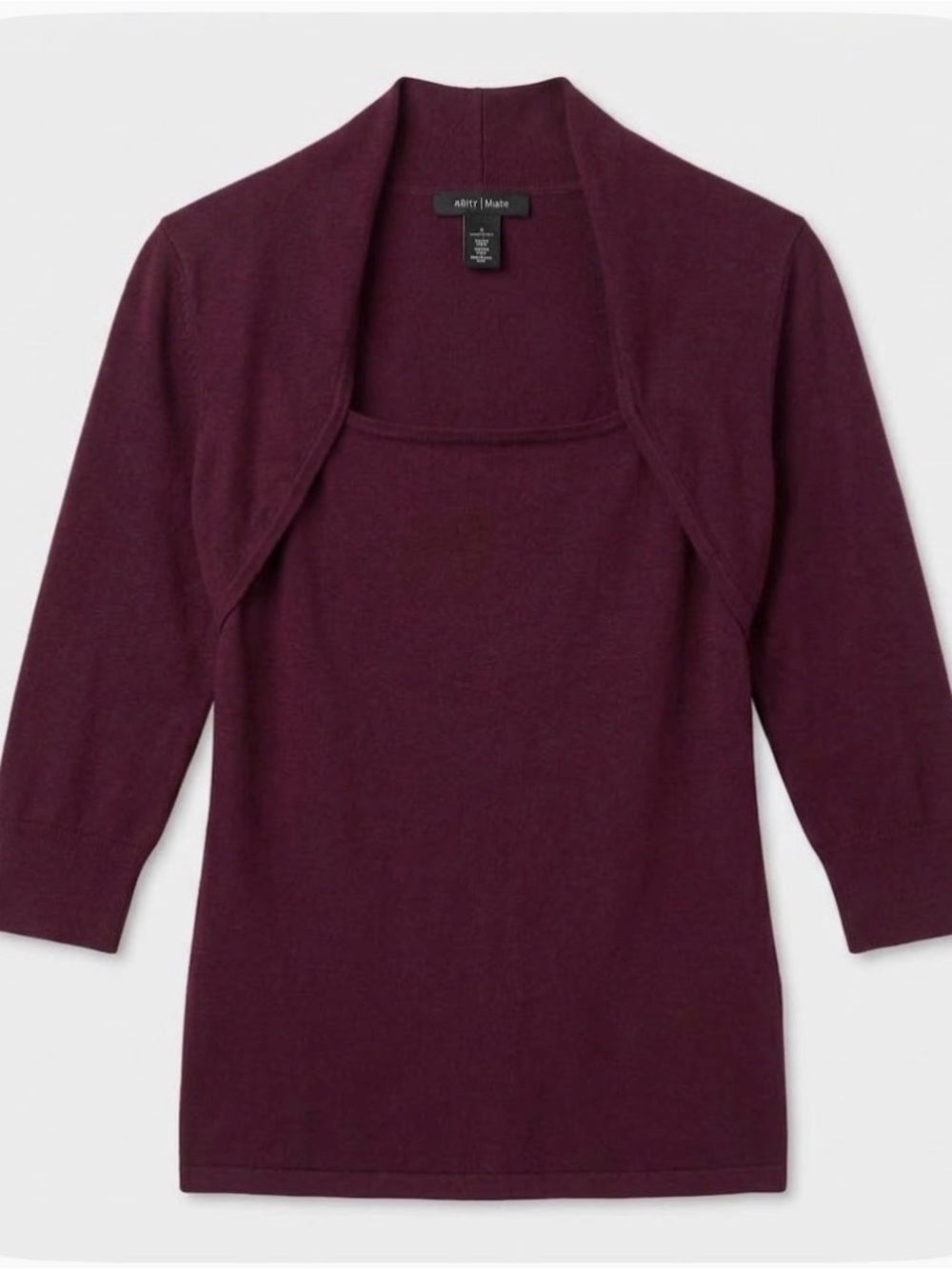 WHITEHOUSE BlackMarket All-in-one Bolero Shrug Sweater, Women’s S,Burgundy